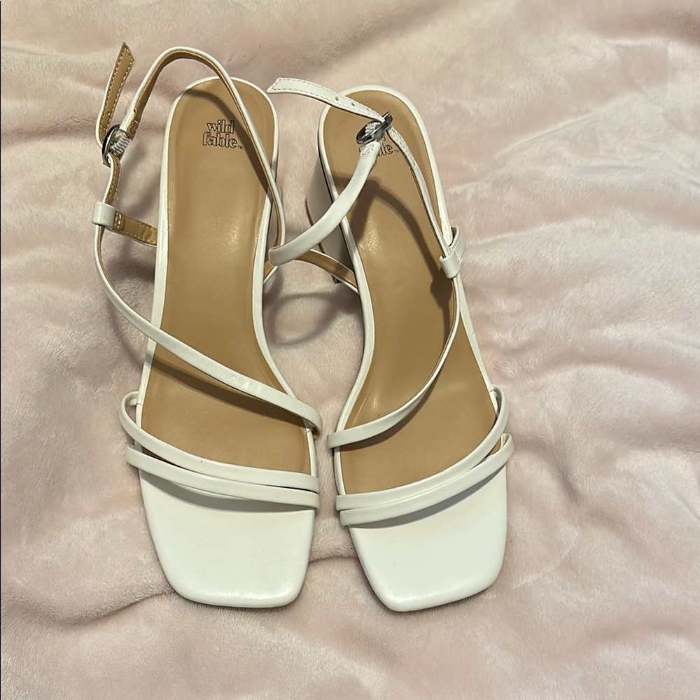 White Strappy Sandals by Wild Fable